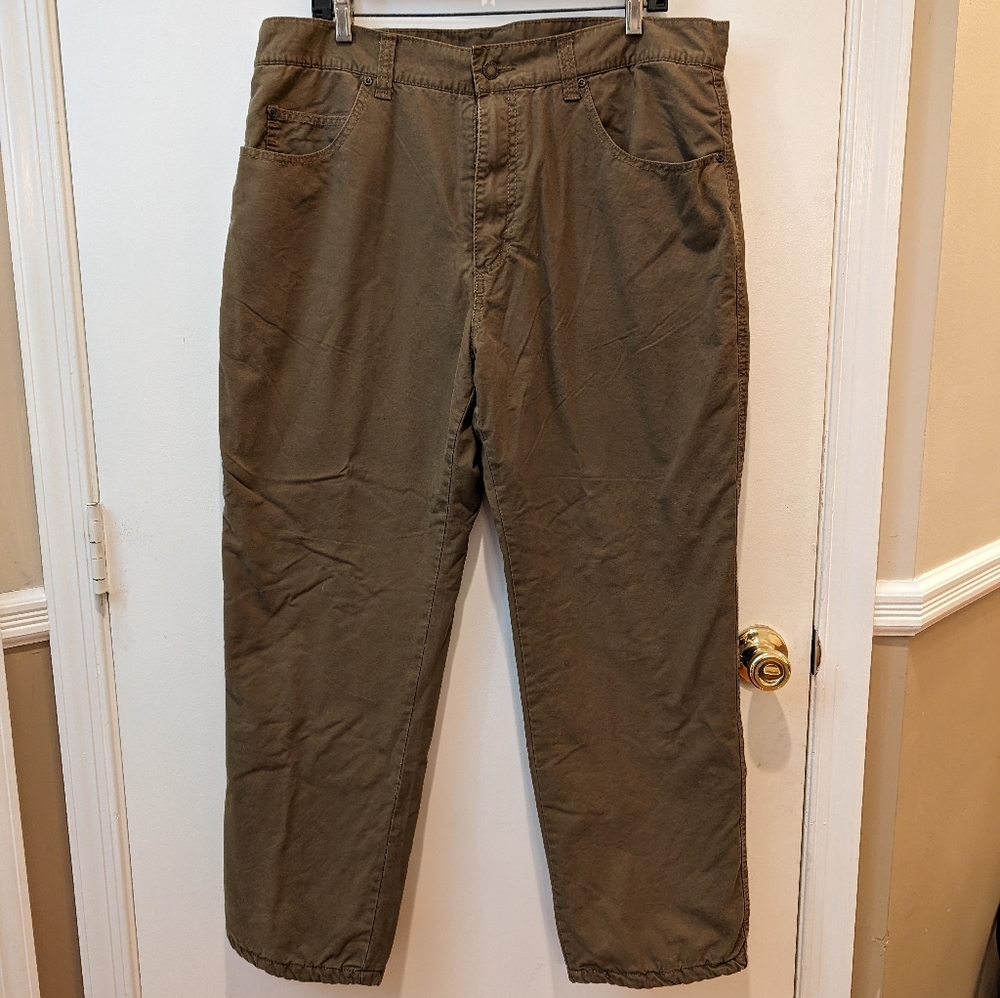 MEN'S 5 pocket dark coffee fleece lined jeans by SMITHS. 38x30